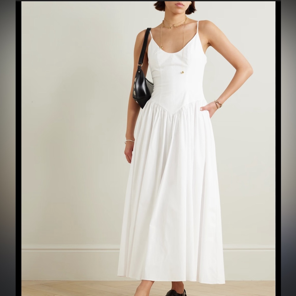 NWT Staud Dena White Maxi Dress Size 2